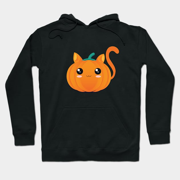 Pumpkin Cat Cute Hoodie by MGO Design